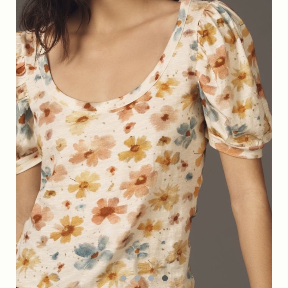 Brand new with tags! By Anthropologie puff sleeve scoop neck crop